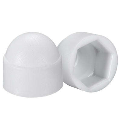 Harfington Uxcell 50pcs Plastic Dome Bolt Nut Protection Cap Cover M8 13mm Hex Screw Cover White