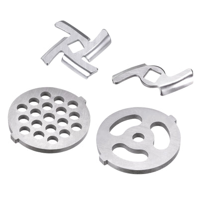 Harfington Meat Grinder Blade 47mm 49mm and Plate 7mmStainless Steel for Grinders 1 Set
