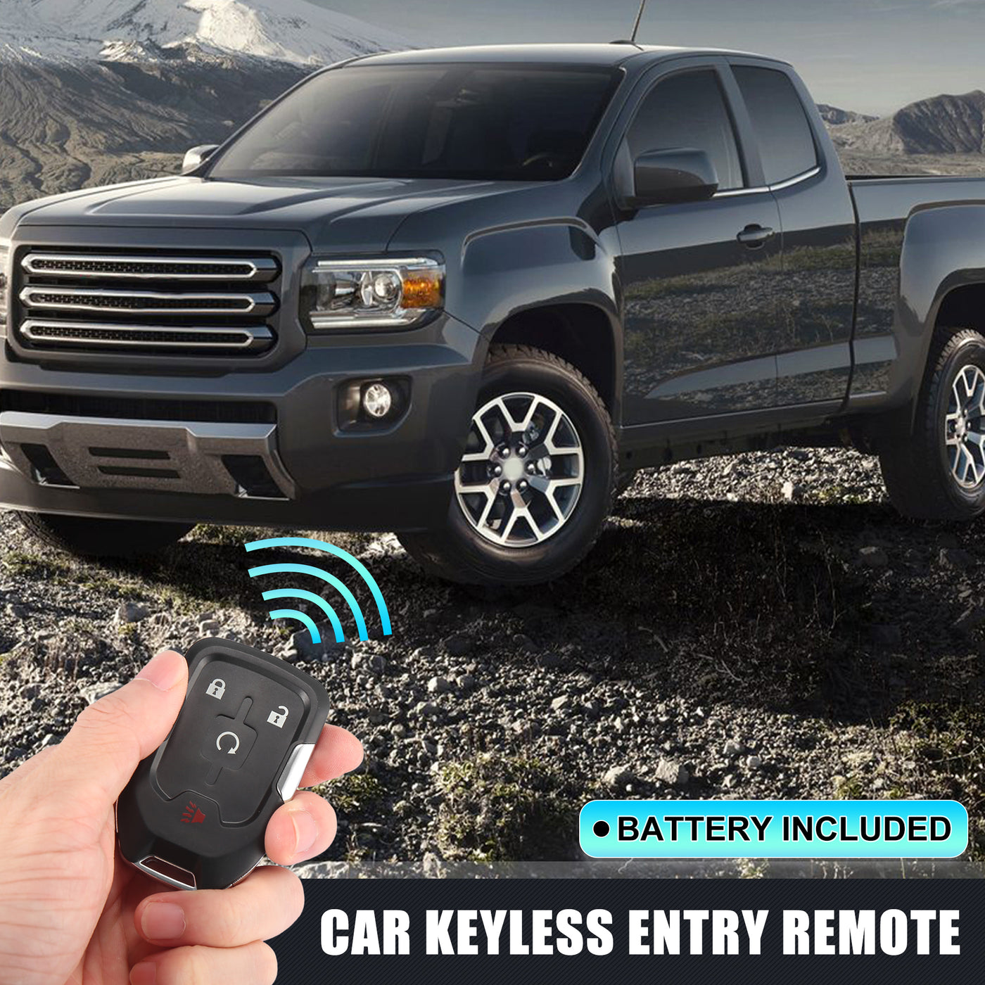 X AUTOHAUX HYQ1AA 315MHz Replacement Keyless Entry Remote Car Key Fob for GMC Terrain 2018 2019 2020 2021 2022 13584512 4 Key Button with Door Key