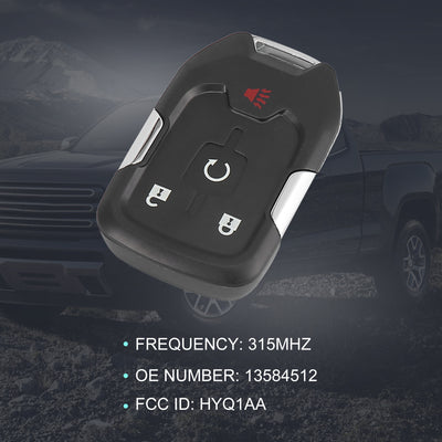 Harfington HYQ1AA 315MHz Replacement Keyless Entry Remote Car Key Fob for GMC Terrain 2018 2019 2020 2021 2022 13584512 4 Key Button with Door Key