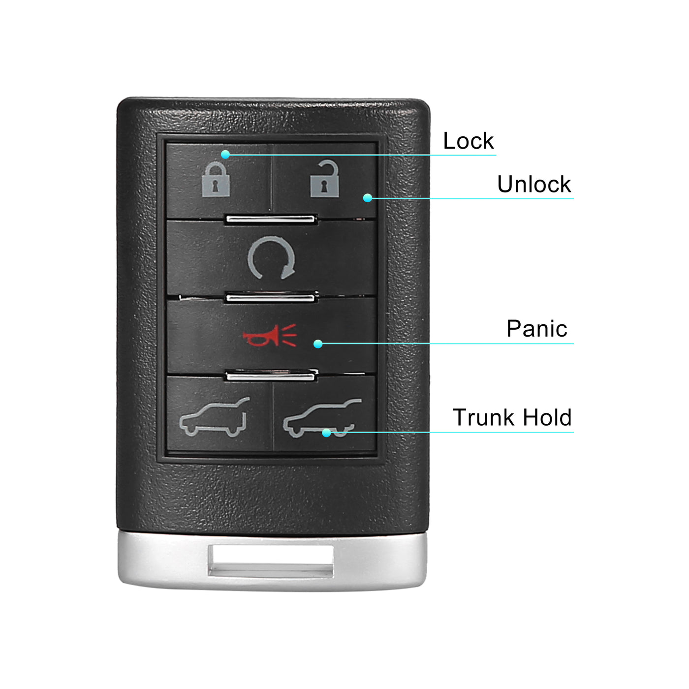 X AUTOHAUX OUC6000066 315MHz Replacement Keyless Entry Remote Car Key Fob for Cadillac Escalade 07-14 for Escalade ESV 2007-2014 850K-6000066 6 Key Button