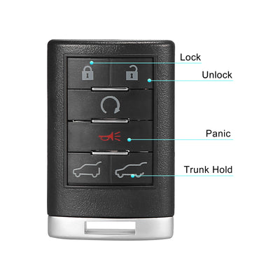 Harfington OUC6000066 315MHz Replacement Keyless Entry Remote Car Key Fob for Cadillac Escalade 07-14 for Escalade ESV 2007-2014 850K-6000066 6 Key Button