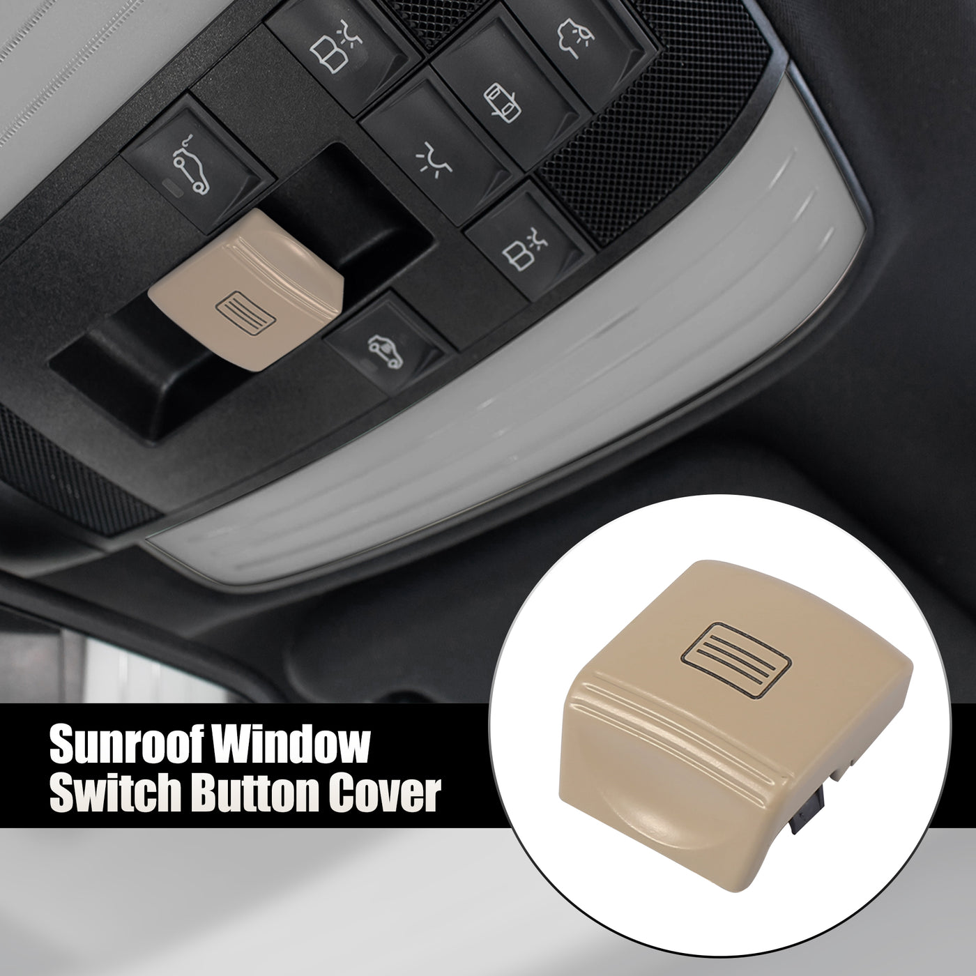 X AUTOHAUX Car Sunroof Window Switch Button Cover Sunroof Switch Cover Beige for Mercedes-Benz C-Class W204 E-Class W212 C207 CLS-Class W218 C218 Replace