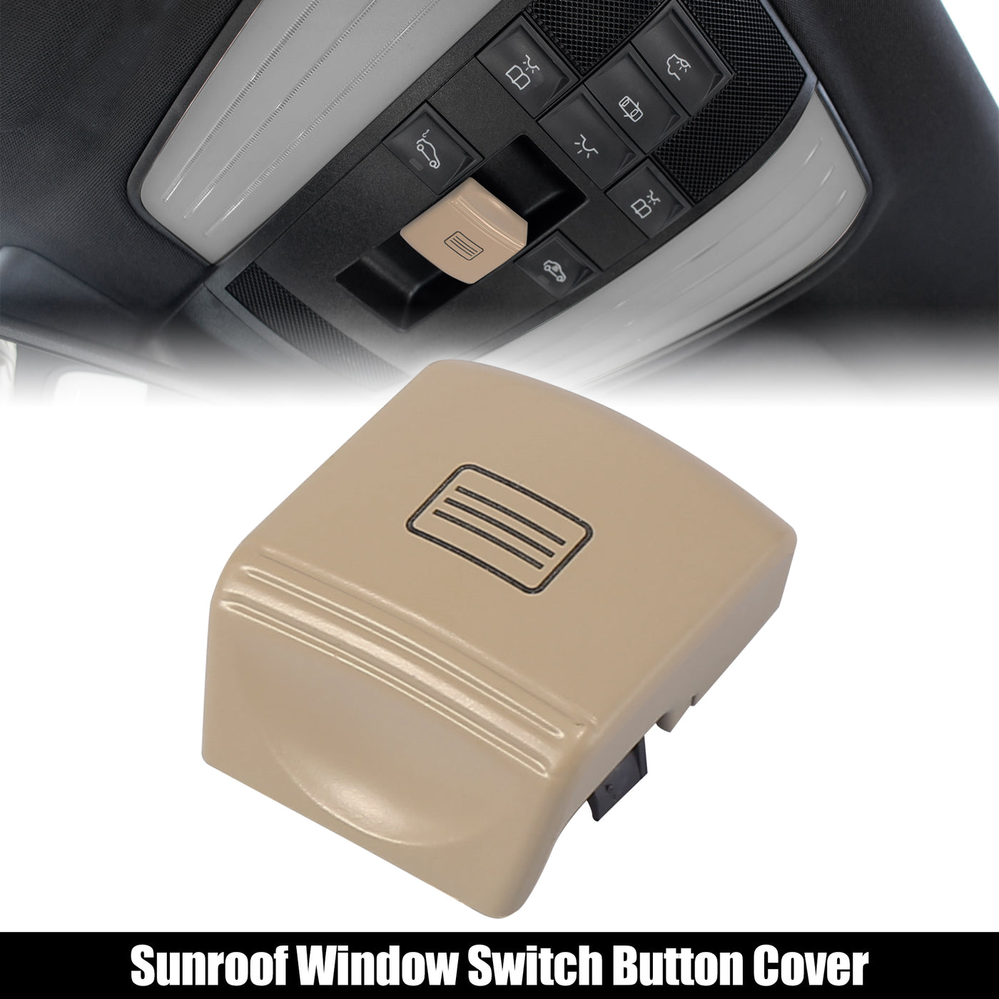 X AUTOHAUX Car Sunroof Window Switch Button Cover Sunroof Switch Cover Beige for Mercedes-Benz C-Class W204 E-Class W212 C207 CLS-Class W218 C218 Replace