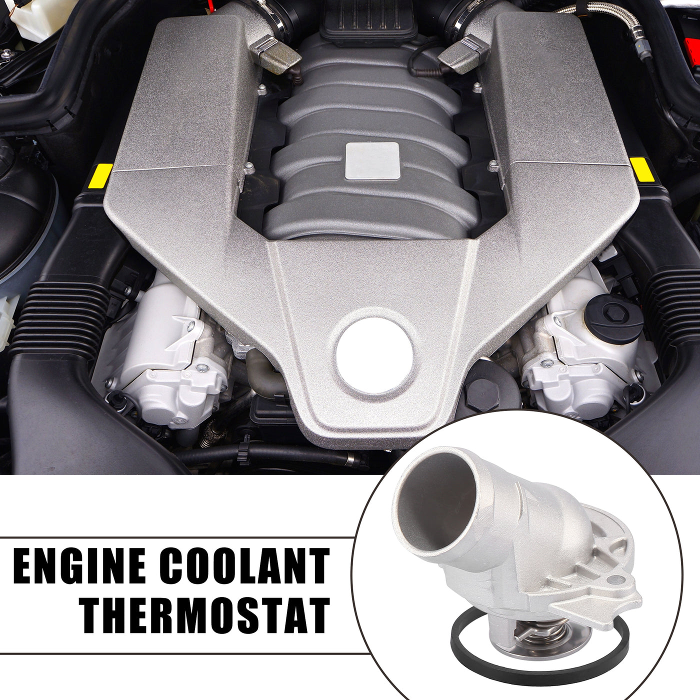 X AUTOHAUX Engine Coolant Thermostat Auto Thermostat Housing 1122030275 for Mercedes-Benz C240 C280 C320 CL500 E320 E430 E500