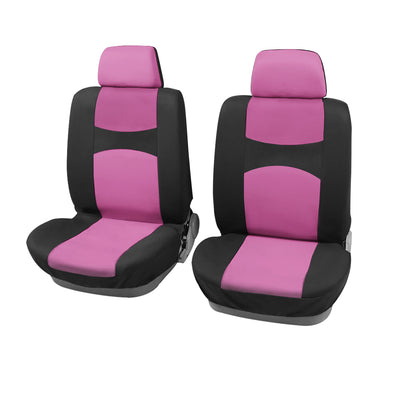 X AUTOHAUX 2pcs Headrest & 2pcs Front Seat Cover Kit Flat Cloth Fabric Seat Protector Pad for Most Car Truck SUV