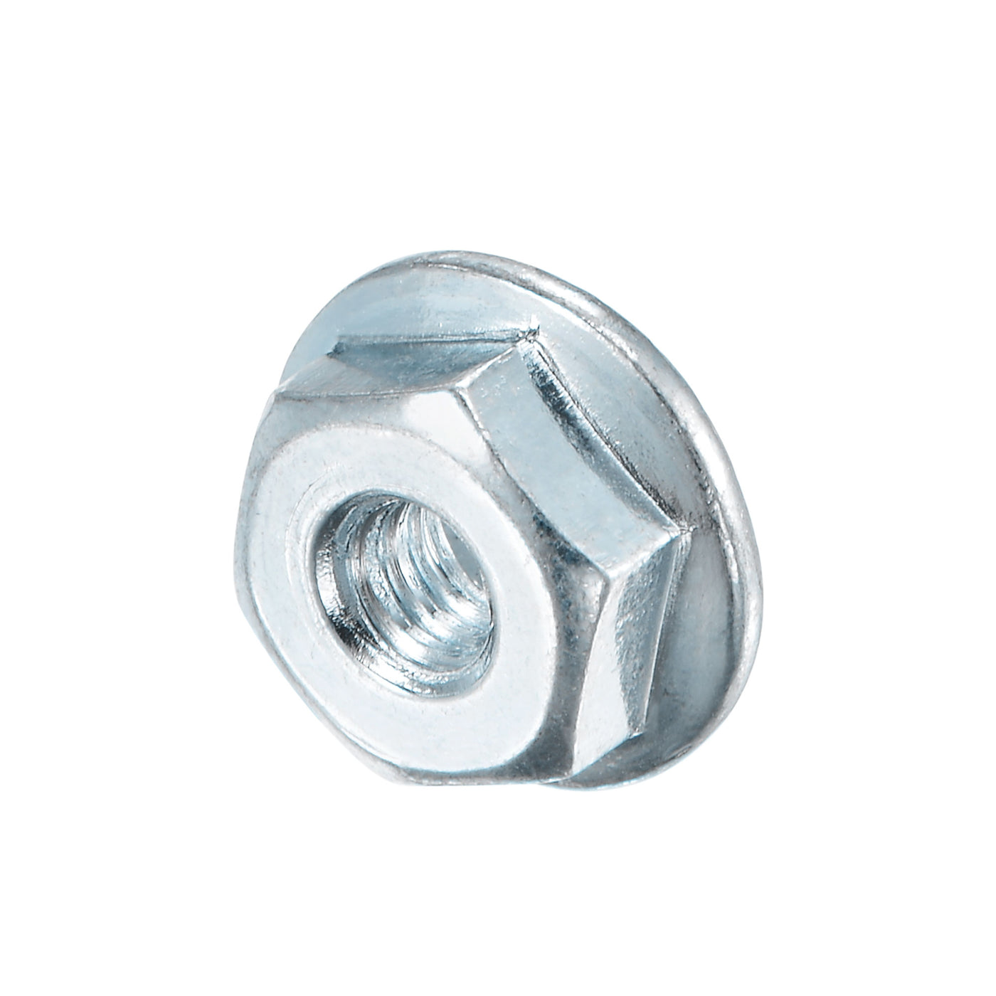 uxcell Uxcell Serrated Flange Hex Lock Nuts, Carbon Steel Zinc Plated Self-locking