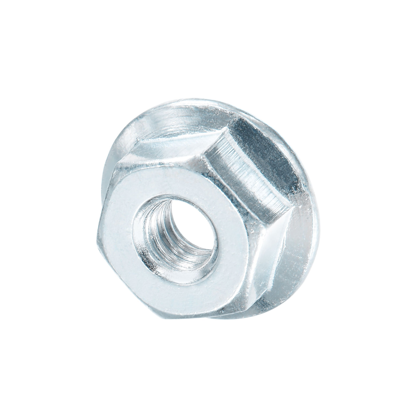uxcell Uxcell Serrated Flange Hex Lock Nuts, Carbon Steel Zinc Plated Self-locking