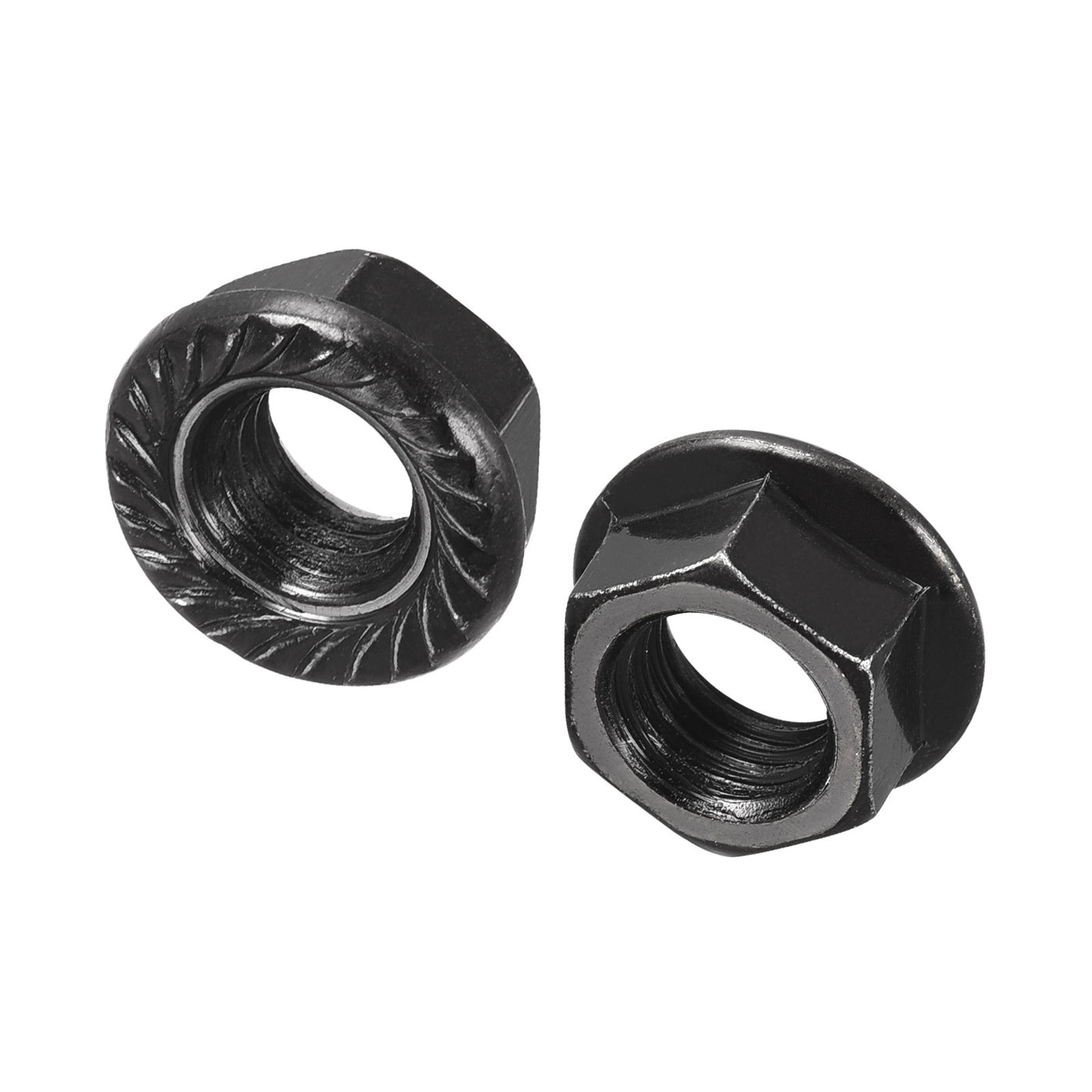 Uxcell Uxcell 20pcs M6 Serrated Flange Hex Lock Nuts Carbon Steel Black Oxide Finished