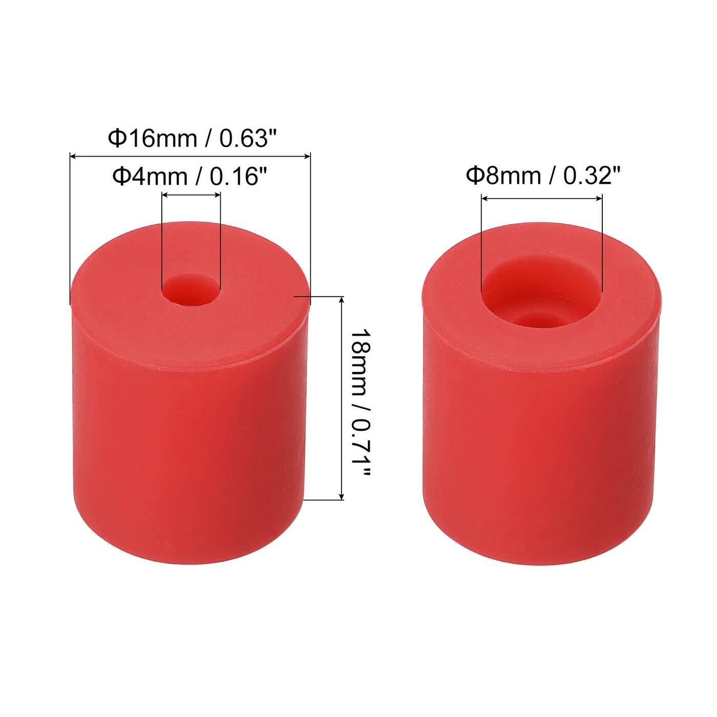 Harfington Silicone Leveling Column Silicone Buffer 18mm Red for 3D Printer 8pcs