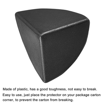 Harfington Corner Protector PP Plastic 1.38" x 1.38" x 1.38" for Carton Black Pack of 24