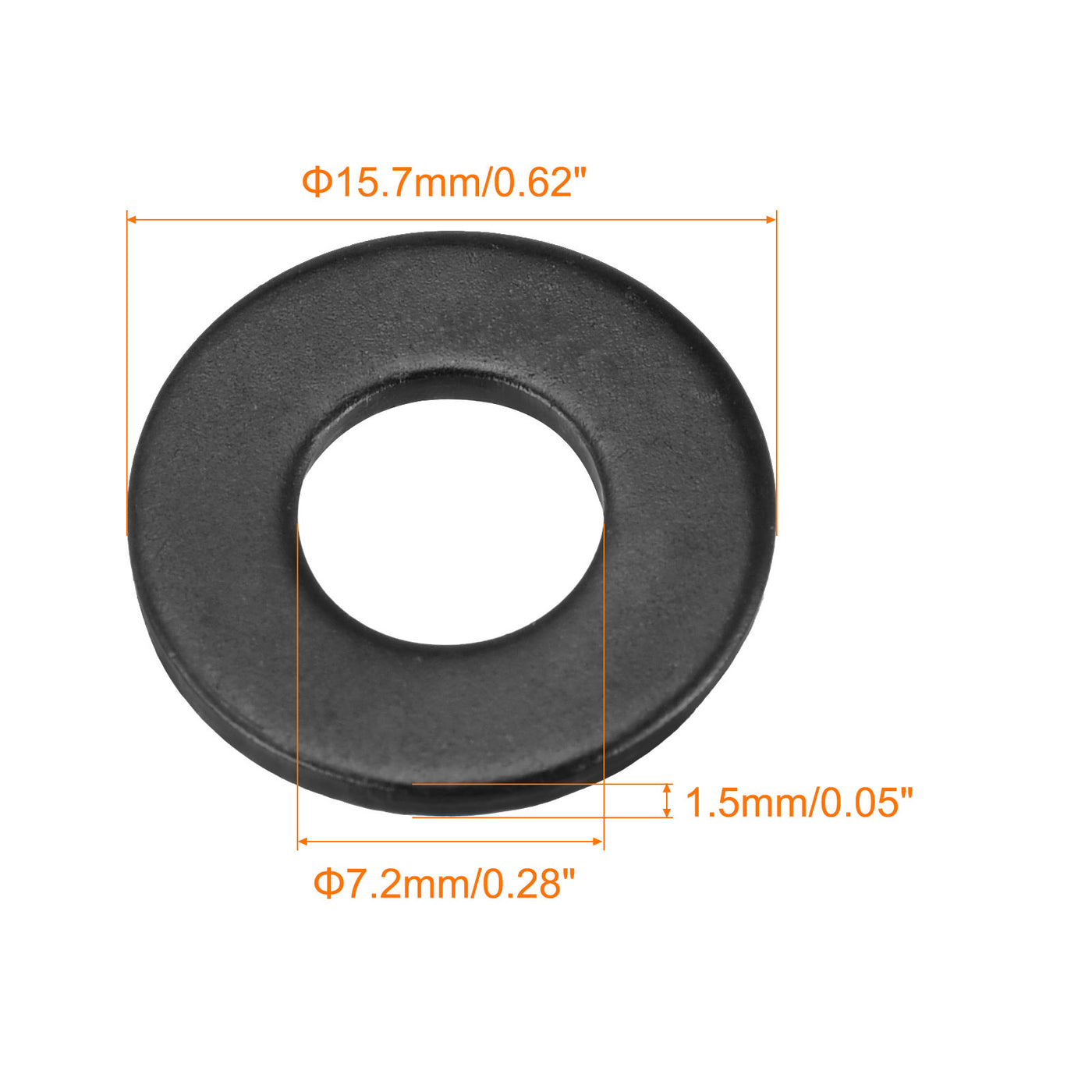uxcell Uxcell 1/4-Inch Flat Washer, Alloy Steel Black Oxide Finish Pack of 50