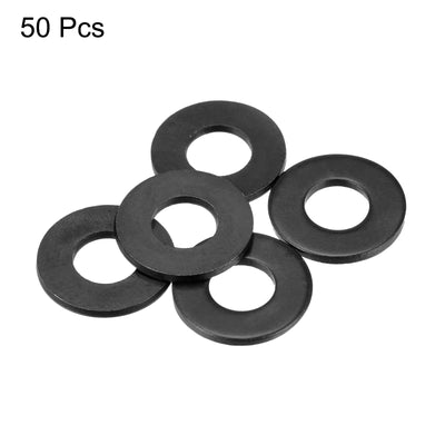 Harfington Uxcell 1/4-Inch Flat Washer, Alloy Steel Black Oxide Finish Pack of 50