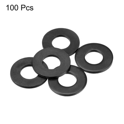 Harfington Uxcell 1/4-Inch Flat Washer, Alloy Steel Black Oxide Finish Pack of 100