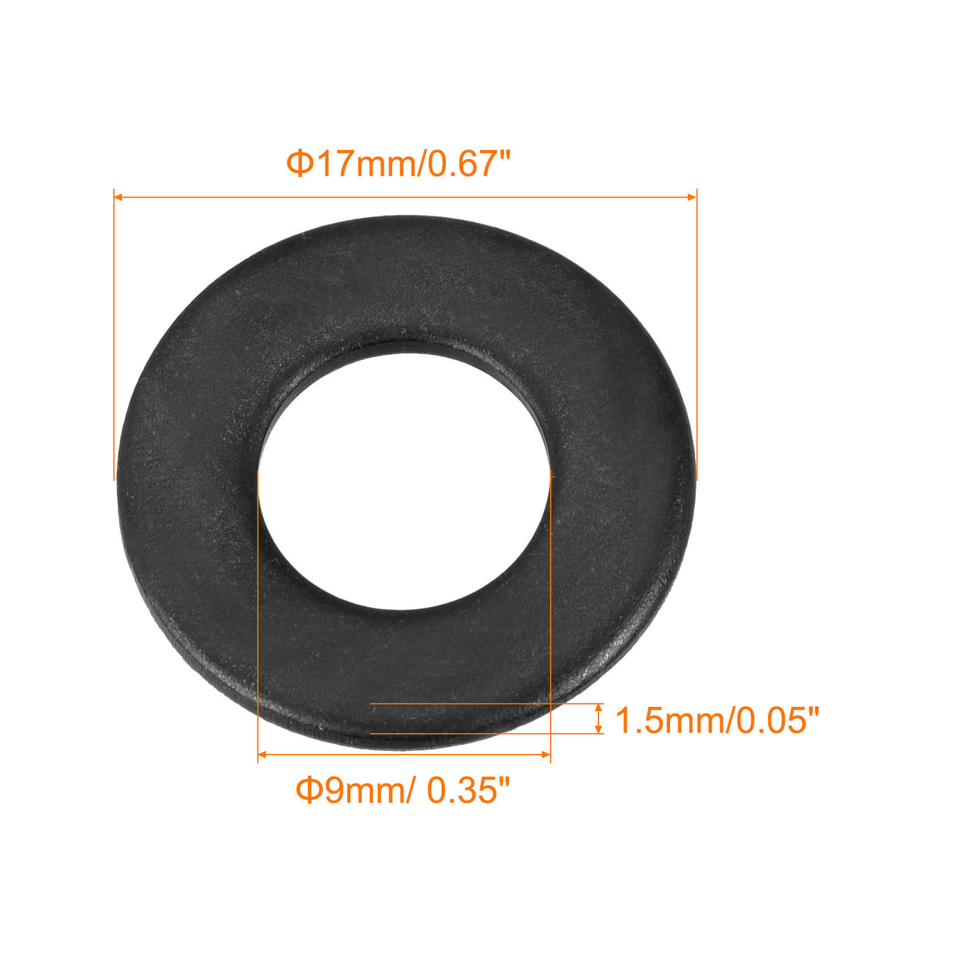 uxcell Uxcell 5/16-Inch Flat Washer, Alloy Steel Black Oxide Finish Pack of 50
