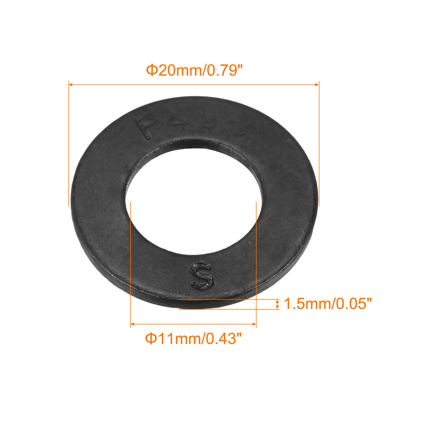 uxcell Uxcell 3/8-Inch Flat Washer, Alloy Steel Black Oxide Finish Pack of 100