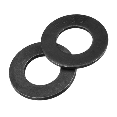 Harfington Uxcell 1/2-Inch Flat Washer, Alloy Steel Black Oxide Finish Pack of 25