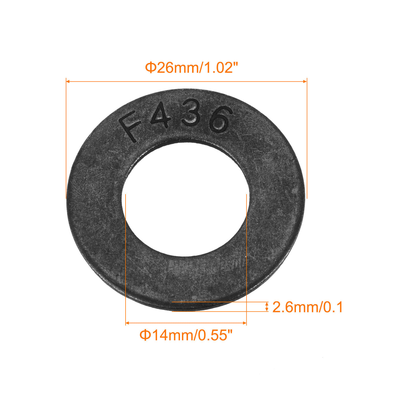 uxcell Uxcell 1/2-Inch Flat Washer, Alloy Steel Black Oxide Finish Pack of 50