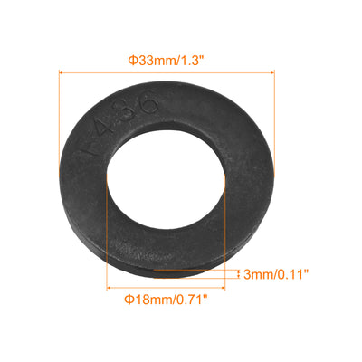Harfington Uxcell 5/8-Inch Flat Washer, Alloy Steel Black Oxide Finish Pack of 10