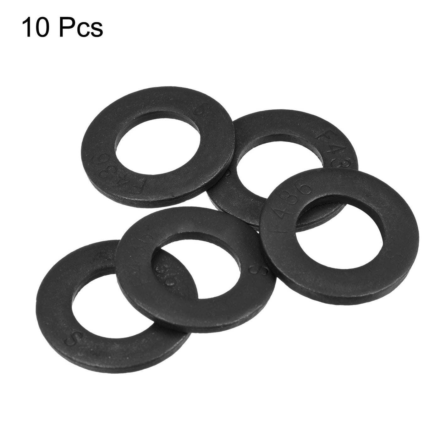 uxcell Uxcell 5/8-Inch Flat Washer, Alloy Steel Black Oxide Finish Pack of 10