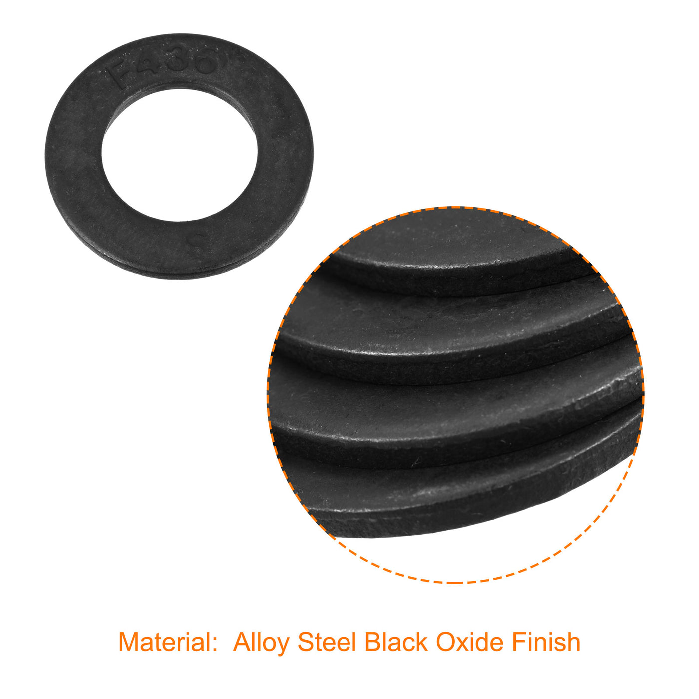 uxcell Uxcell 3/4-Inch Flat Washer, Alloy Steel Black Oxide Finish Pack of 10