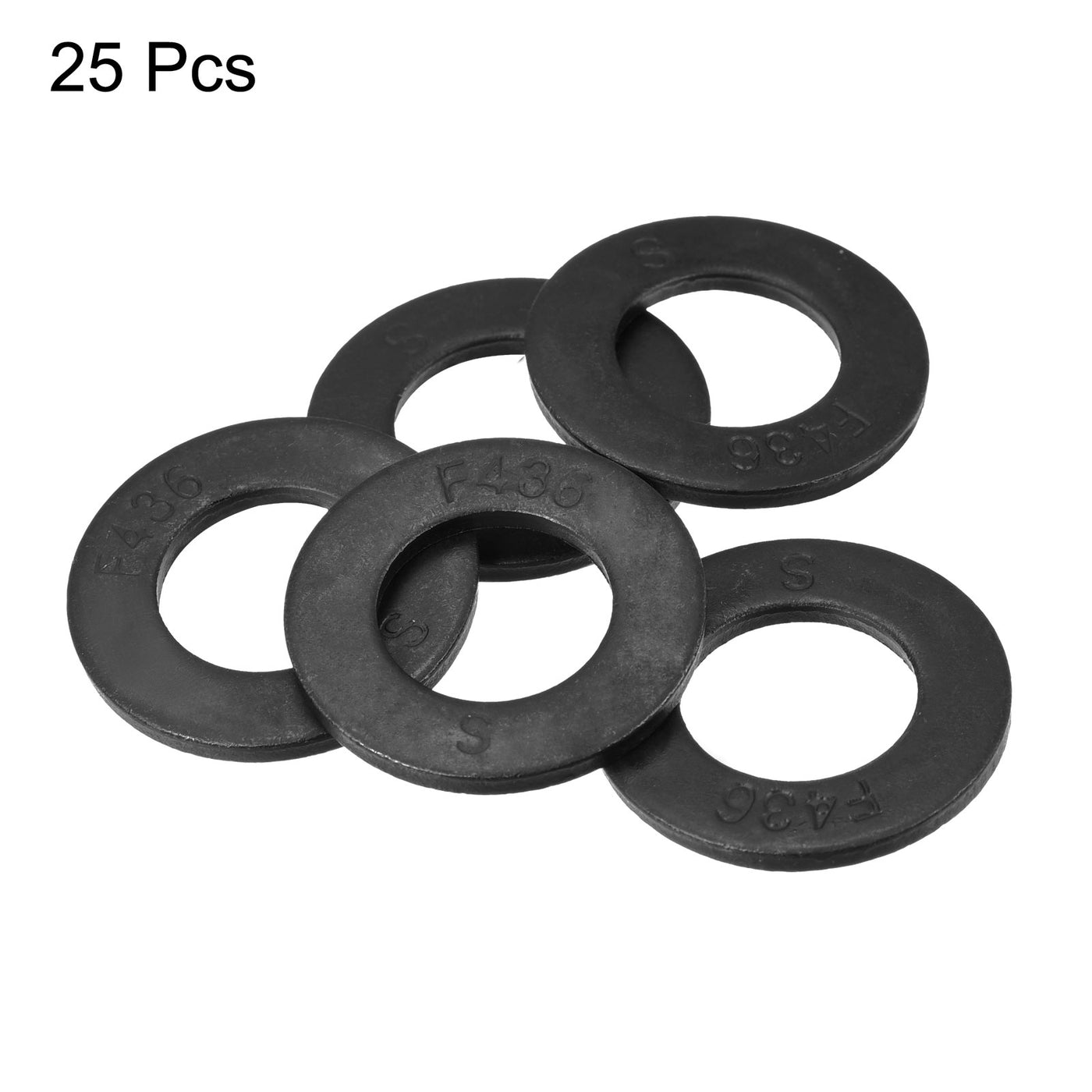 uxcell Uxcell 7/8-Inch Flat Washer, Alloy Steel Black Oxide Finish Pack of 25