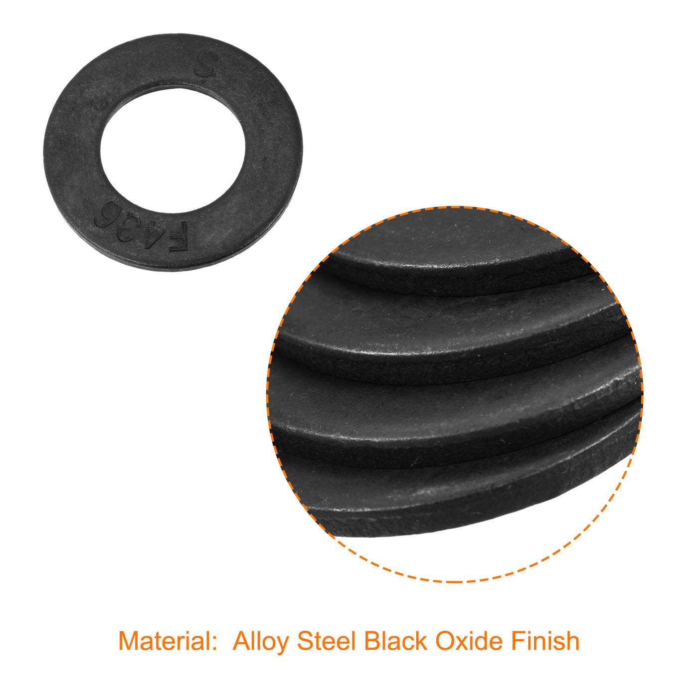 uxcell Uxcell 7/8-Inch Flat Washer, Alloy Steel Black Oxide Finish Pack of 25