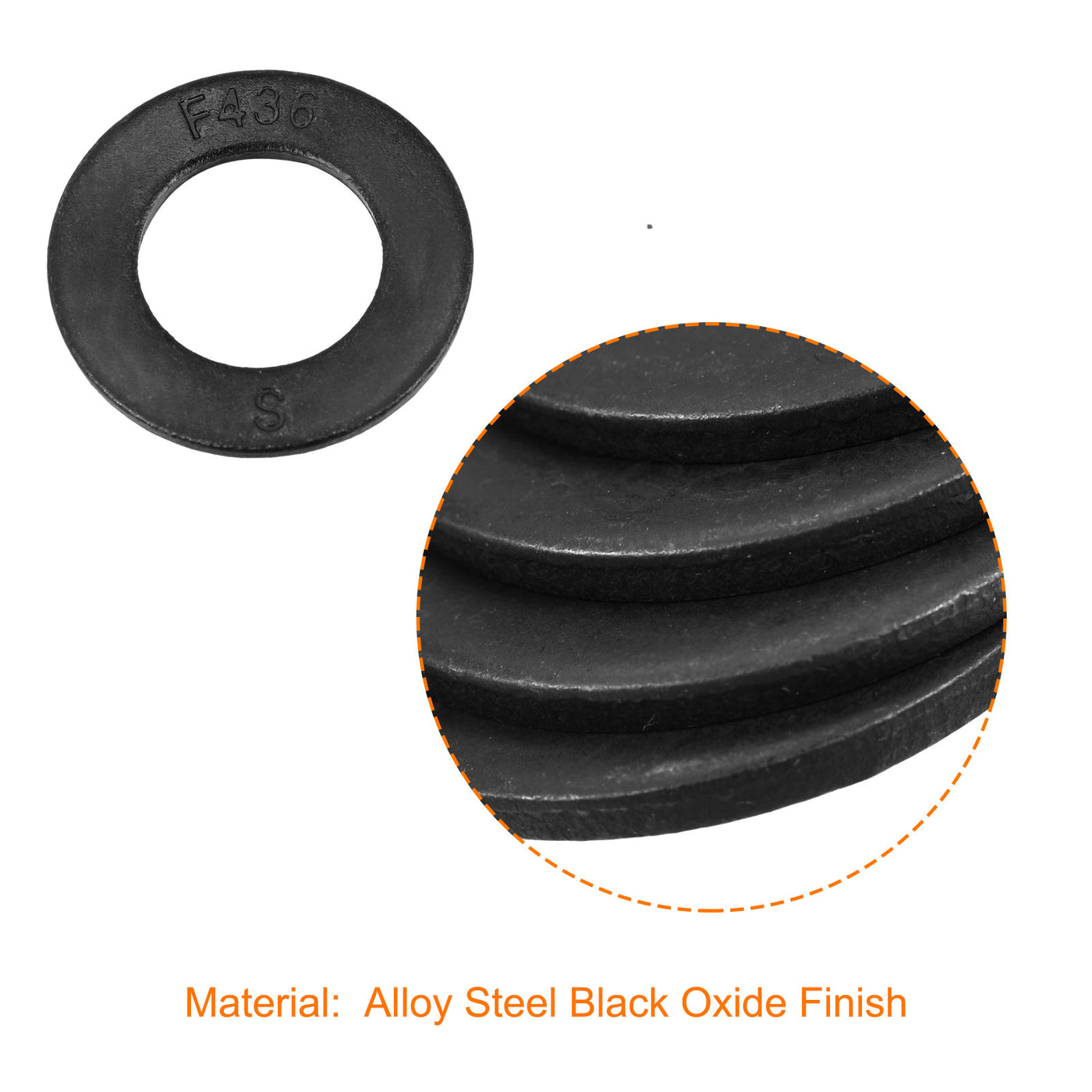 uxcell Uxcell 1-Inch Flat Washer, Alloy Steel Black Oxide Finish Pack of 10