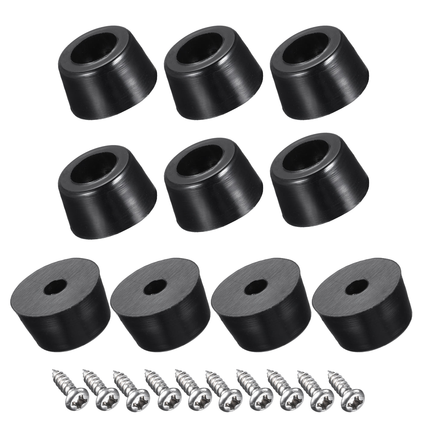 uxcell Uxcell 12pcs Rubber Bumper Feet Stainless Steel Screws and Washer 0.47" W x  0.28" H