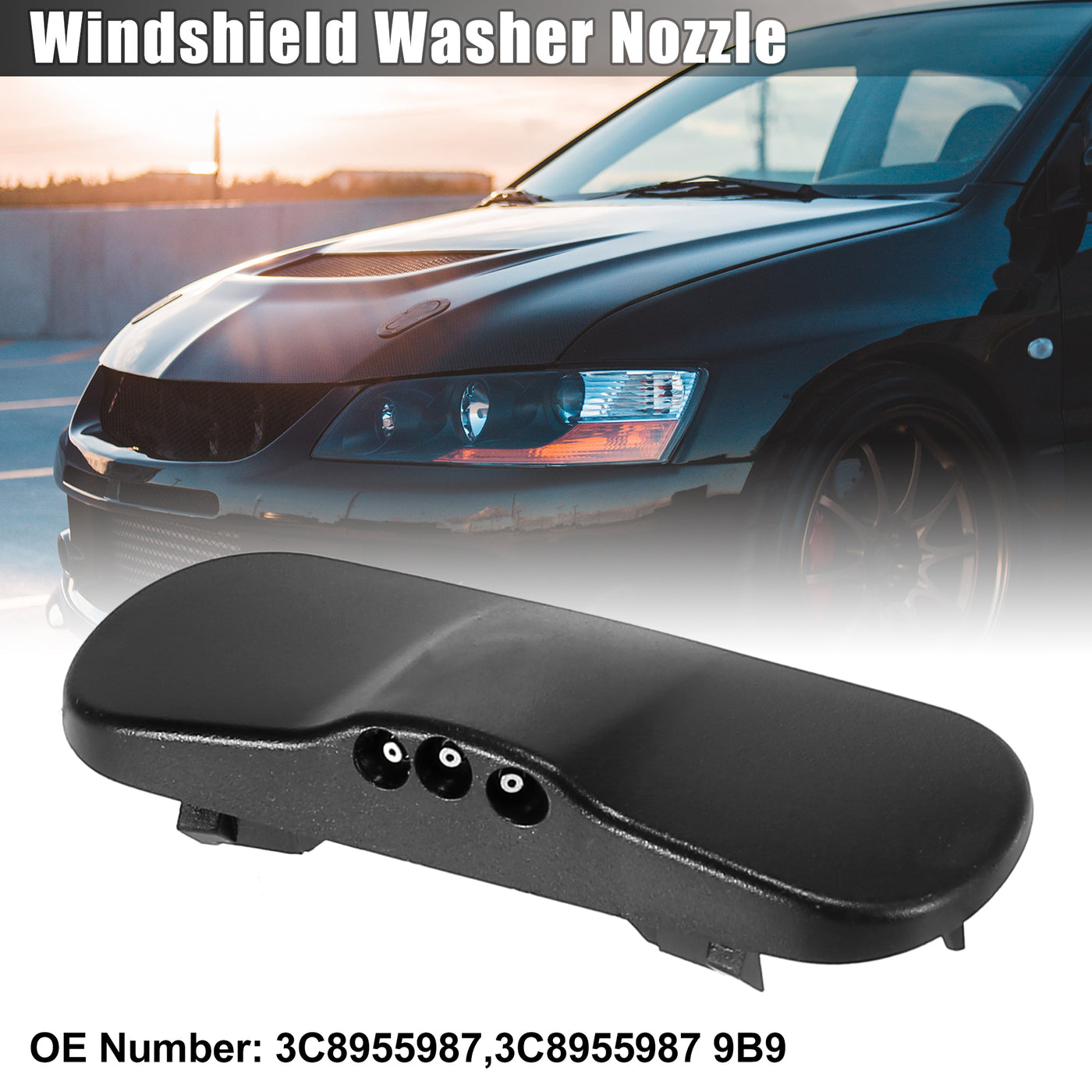 X AUTOHAUX Windshield Washer Nozzles Spray Jet Left 3C8955987 for VW CC 2009-2017 for VW Passat CC 2009-2017
