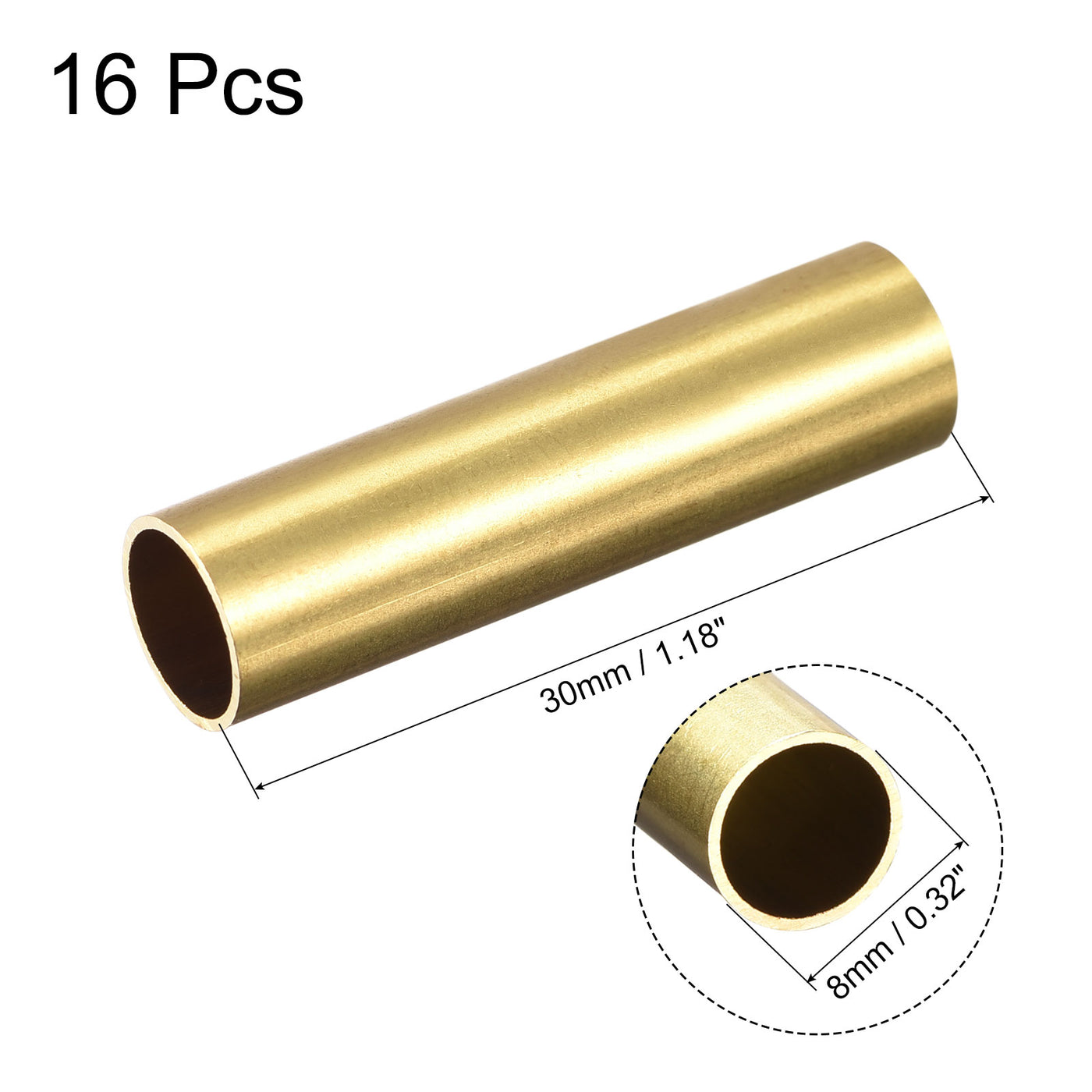 uxcell Uxcell Brass Metal Tubing Seamless Straight Pipes Tubes