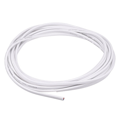 Harfington Extension Wire Power Cable Copper Conductor 2 Core 20 AWG 16ft White