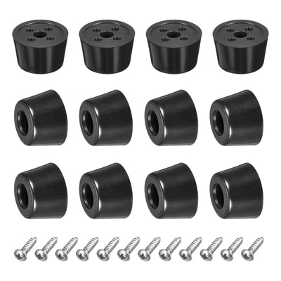 Harfington Uxcell 19mm W x 12mm H Rubber Bumper Feet, Stainless Steel Screws and Washer 12pcs