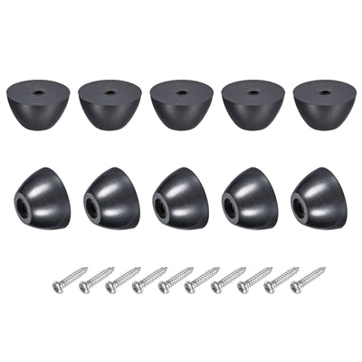 Harfington Uxcell Rubber Bumper Feet, 0.55" H x 0.98" W Round Pads with Stainless Steel Washer and Screws for Furniture, Appliances, Electronics 16 Pcs