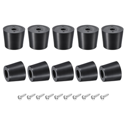 Harfington Uxcell Rubber Bumper Feet, 0.79" H x 0.98" W Round Pads with Stainless Steel Washer and Screws for Furniture, Appliances, Electronics 16 Pcs