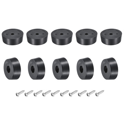 Harfington Uxcell Rubber Bumper Feet, 0.35" H x 0.98" W Round Pads with Stainless Steel Washer and Screws for Furniture, Appliances, Electronics 20 Pcs