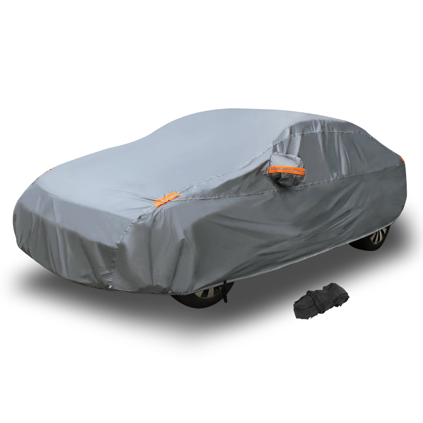 X AUTOHAUX Full Car Cover Soft Lining Universal Fit Sedan Outdoor All Weather Sun Protection Waterproof Dustproof Snowproof Windproof Scratch Resistant w/ Storage Bag PEVA