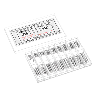 Harfington Uxcell Watch Band Link Pin Set 108pcs 1.4mm Dia Spring Bar Pins 8-25mm 6pcs Each Size