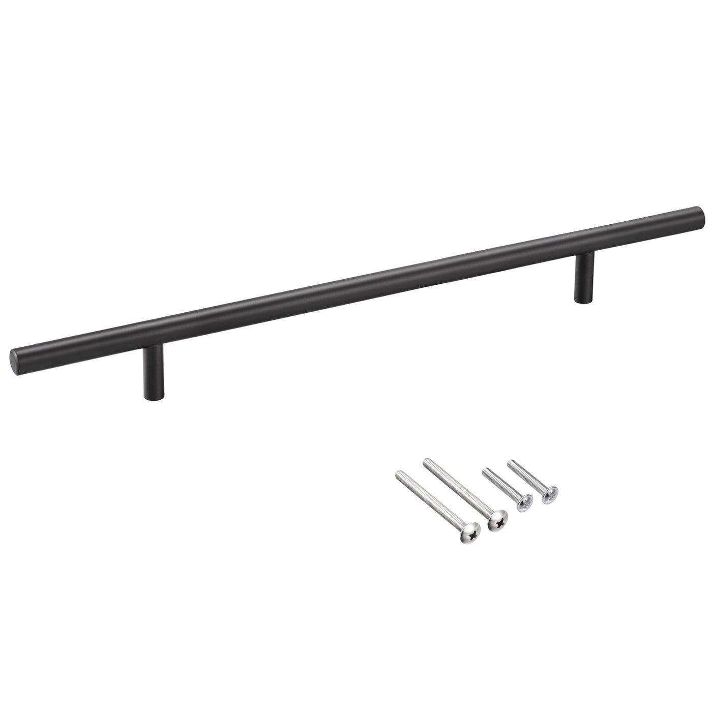 uxcell Uxcell T Bar Pull Handle, 12"(300mm) Length 10mm Dia Stainless Steel Cabinet Pulls 7.6"(192mm) Hole Center Distance, Black