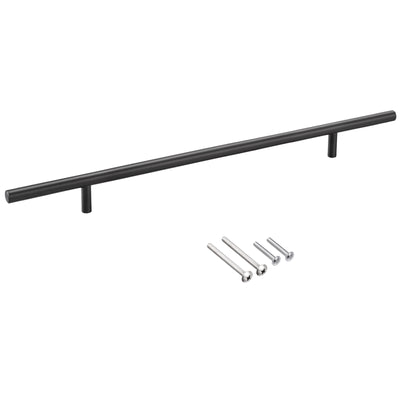 Harfington Uxcell T Bar Pull Handle, 14"(350mm) Length 10mm Dia Stainless Steel Cabinet Pulls 8.8"(224mm) Hole Center Distance, Black