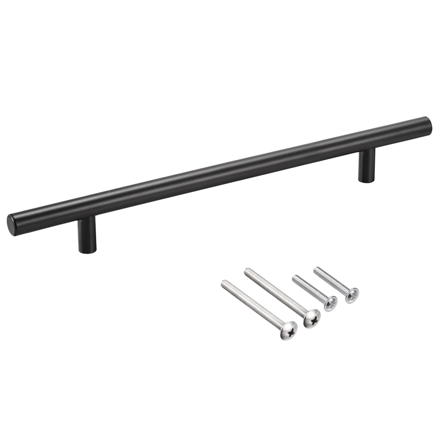 uxcell Uxcell T Bar Pull Handle, 10"(250mm) Length 12mm Dia Stainless Steel Cabinet Pulls 6.3"(160mm) Hole Center Distance, Black