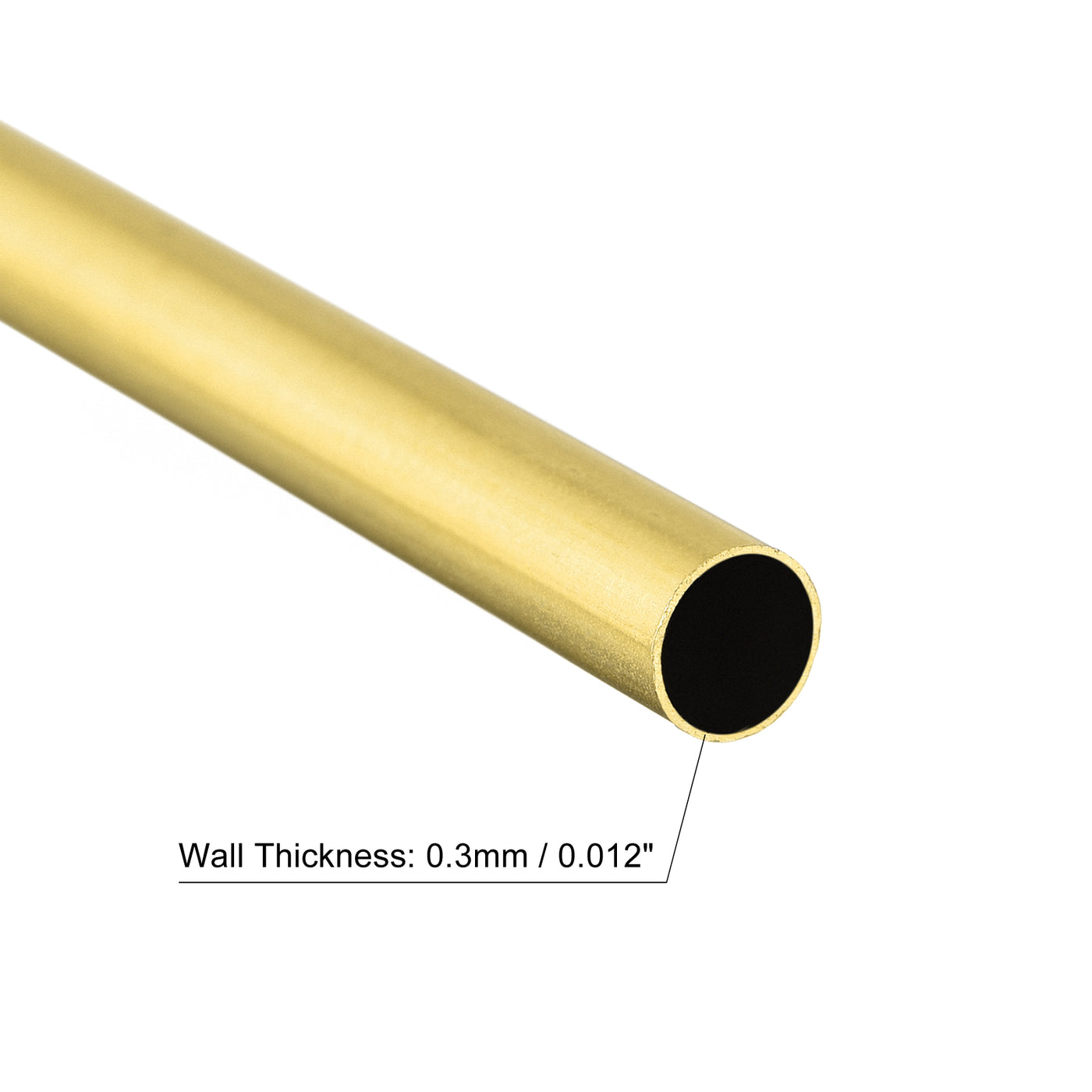 uxcell Uxcell Brass Round Tube 6mm OD 0.3mm Wall Thickness 300mm Length Pipe Tubing