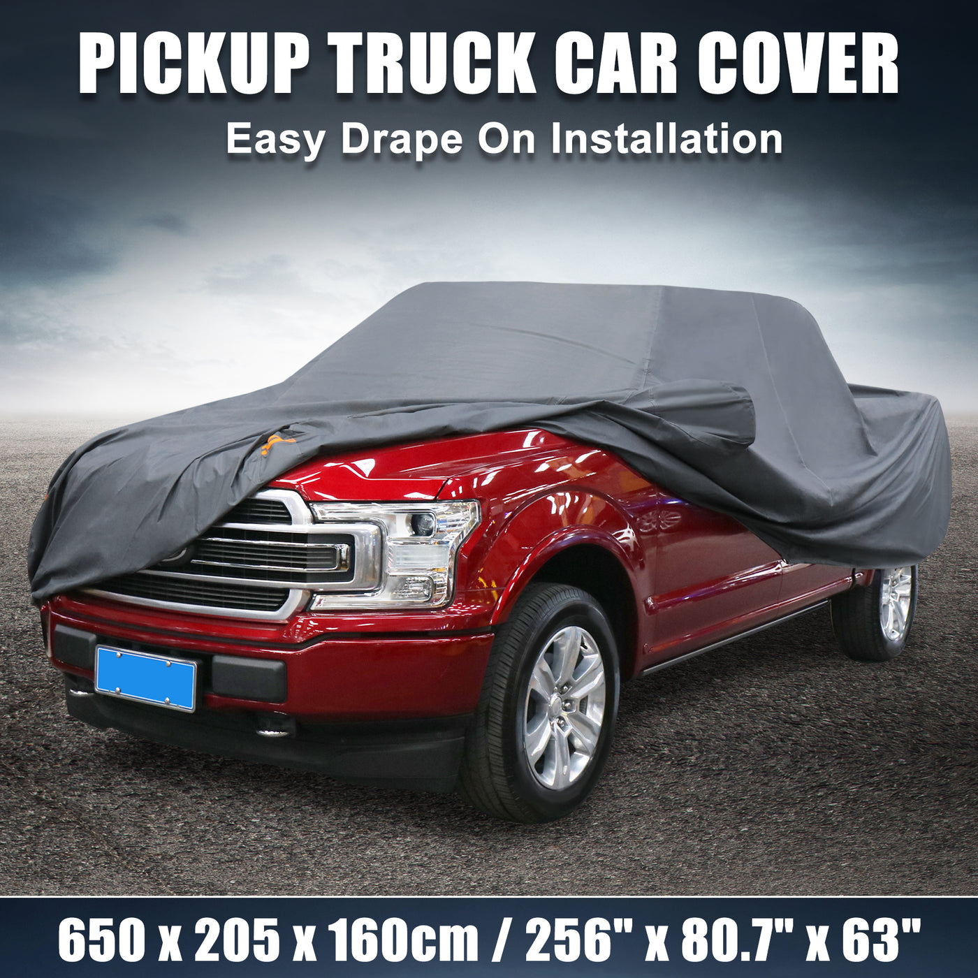X AUTOHAUX Pickup Truck Cover for Ford F350 Extended Cab Pickup 4 Door Long Bed 2008-2021 Outdoor Waterproof Sun Rain Dust Wind Snow Protection PEVA with Driver Door Zipper Gray