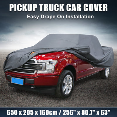 Harfington Pickup Truck Cover for Ford F350 Extended Cab Pickup 4 Door Long Bed 2008-2021 Outdoor Waterproof Sun Rain Dust Wind Snow Protection PEVA with Driver Door Zipper Gray