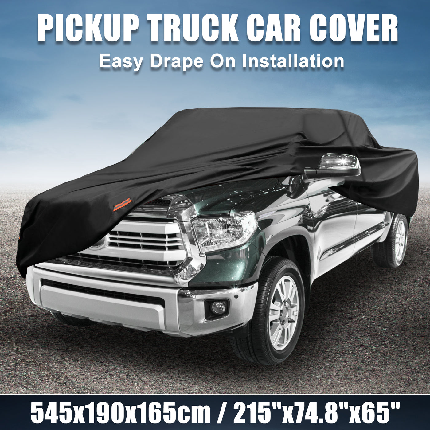 X AUTOHAUX Pickup Truck Car Cover for Toyota Tacoma Crew Cab 4-Door 5.0 Feet Bed Extended Cab 4-Door 6.1 Feet Bed 05-21 Waterproof  Sun Snow Protection 190T PU W/ Driver Door Zipper Black