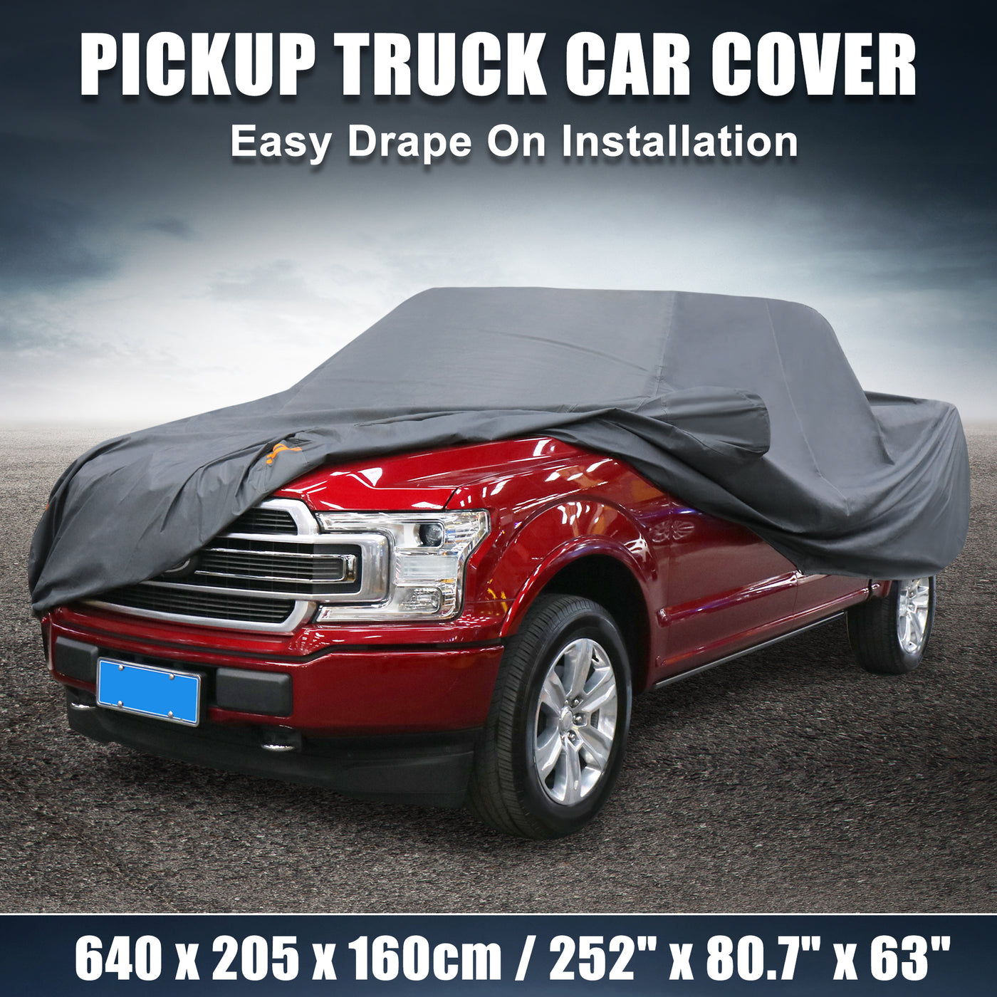 X AUTOHAUX Pickup Truck Car Cover for Ford F350 Crew Cab Short Bed 4 Door 08-21 for Ford f150 Extended Cab 8ft Bed 4 Door 04-21 Waterproof Sun  Protection PEVA with Driver Door Zipper Gray