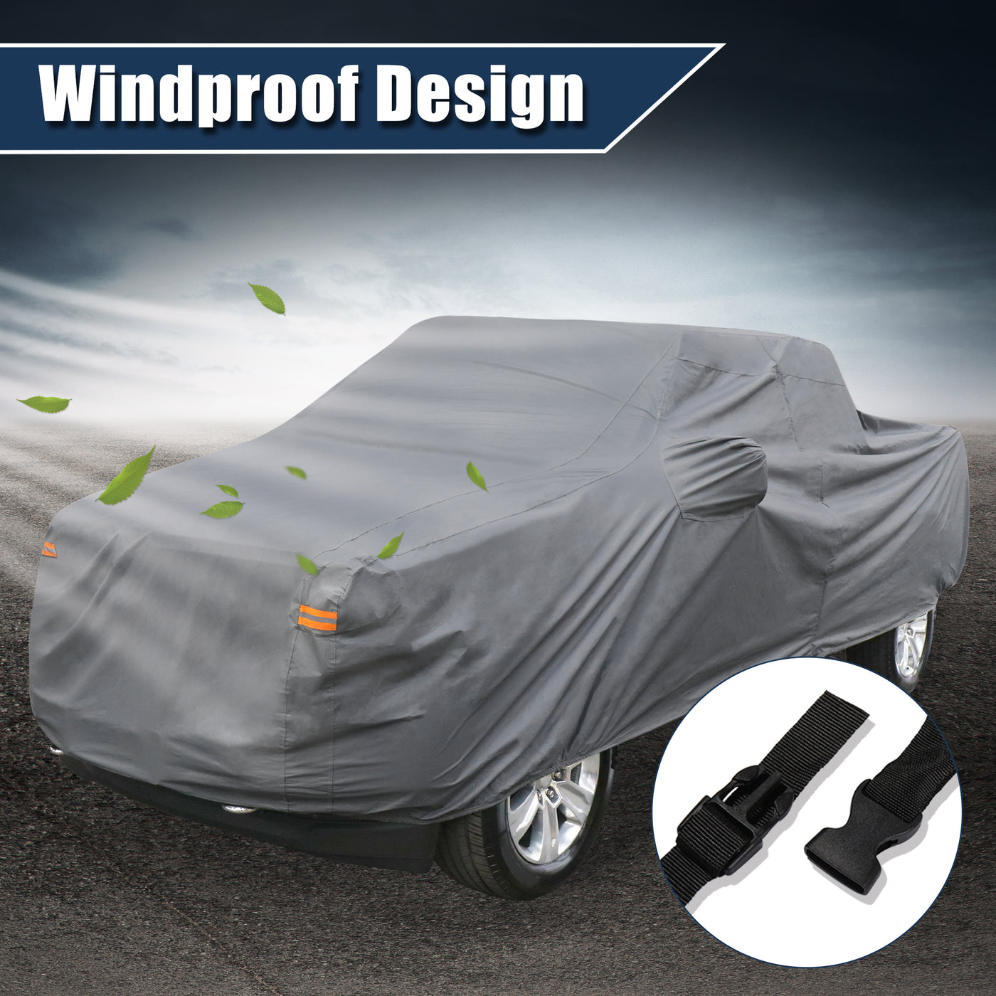 X AUTOHAUX Pickup Truck Car Cover for Ford F350 Crew Cab 8Ft Long Bed 4 Door 2008-2021 Outdoor Waterproof Sun Rain Dust Wind Snow Protection PEVA with Driver Door Zipper Gray
