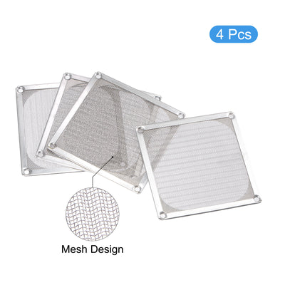 Harfington 92mm Computer Fan Filter Grills Stainless Steel Mesh Dustproof Case Cover for Computers, Pack of 4