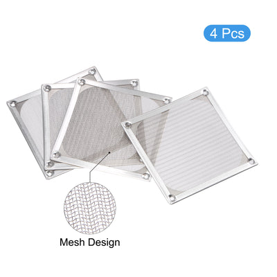 Harfington 120mm Computer Fan Filter Grills Stainless Steel Mesh Dustproof Case Cover for Computers, Pack of 4