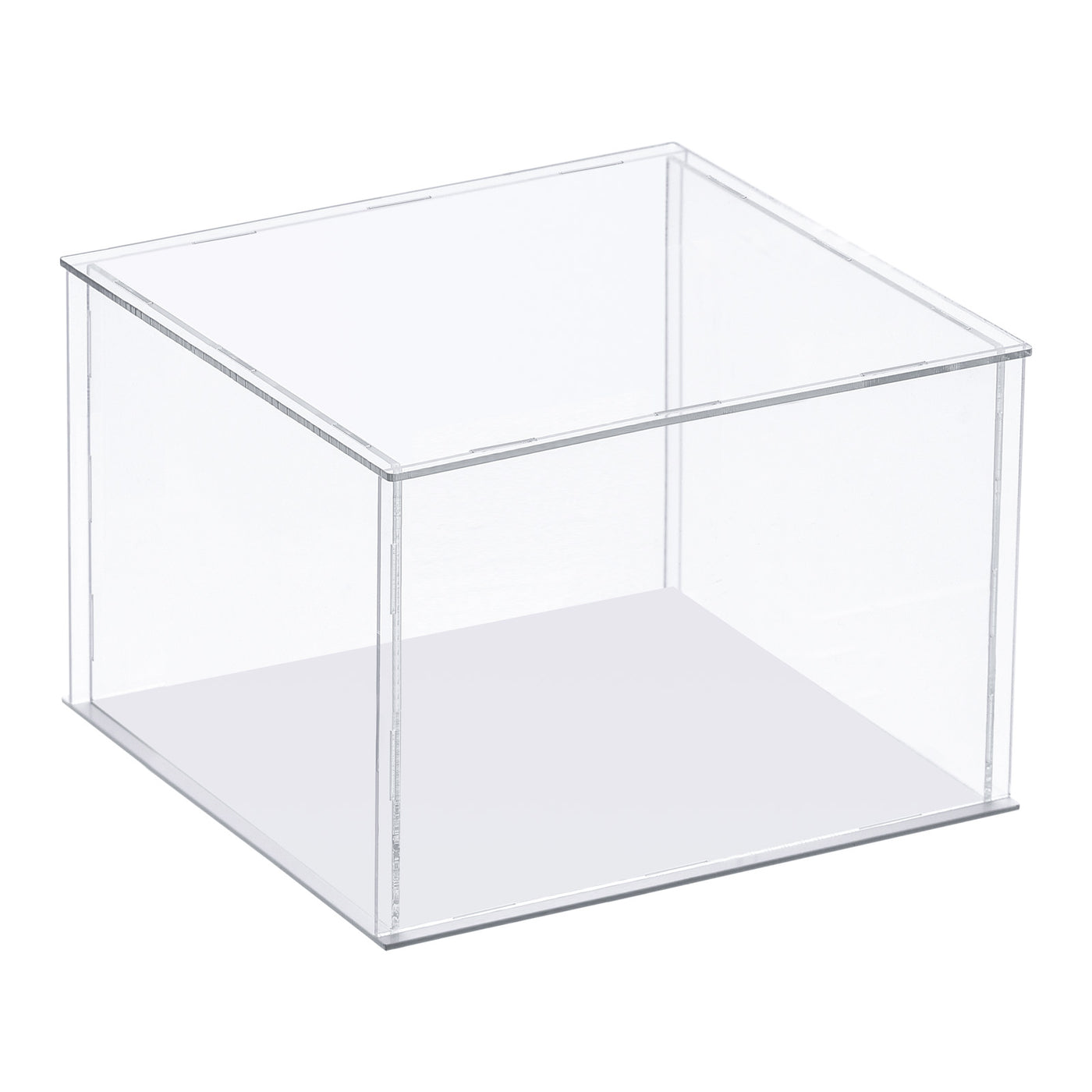 Harfington Clear Display Case, Acrylic Box Assemble Transparent Dustproof Box Showcase 25x25x25cm for Collectibles, Crafts